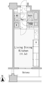 レジディア西麻布　1R(B1-VU(303)-TYPE)