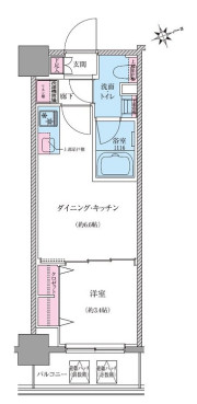 レジディア松陰神社前　1DK(B-TYPE)
